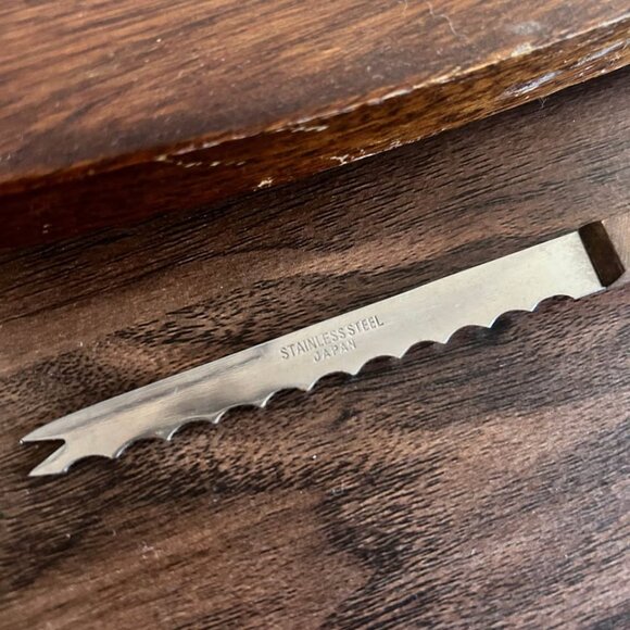 Vintage MCM 1970s Wood Serving Board with Ceramic Tile and Knife - Picture 6 of 8